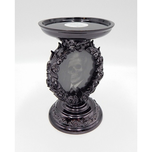 Bath And Body Works Halloween Candle Holder Lenticular Skulls Black Spooky 2023 - Picture 3 of 12